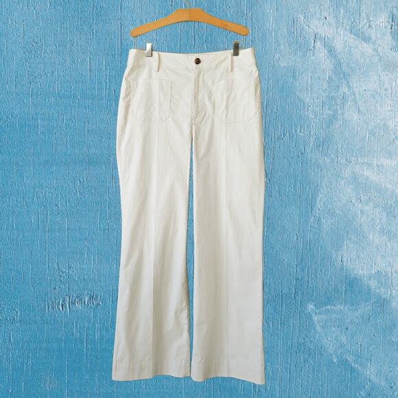 J CREW Lizzie High-rise Patch-pocket Wide-leg Pant Size 29 Natural Ivory - Picture 2 of 10